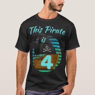 Kinder 4 Jahre alt Pirate Geburtstag Junge Dieser  T-Shirt