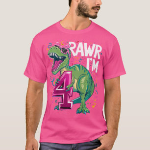 Kinder 4 Jahre alt T Rex Dinosaur 4nd Geburtstagsk T-Shirt