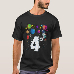 Kinder 4 Jahre alt vierter Geburtstag Boy Space As T-Shirt
