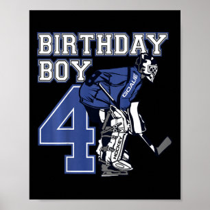Kinder 4 Jahre alte Eishockey-Torhüter Themen-Gebu Poster