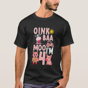 Kinder 4 Jahre alte Landtiere Niedlich 4. Geburtst T-Shirt