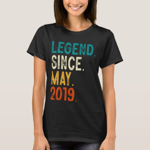 Kinder 4 Jahre alte Legende seit Mai 2019 4. Gebur T-Shirt