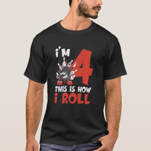 Kinder 4 Jahre alter Bowler 4. Geburtstag Kinder B T-Shirt