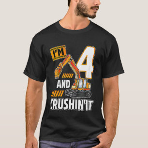 Kinder 4 Jahre alter Fahrzeuge Baubagger Bi T-Shirt