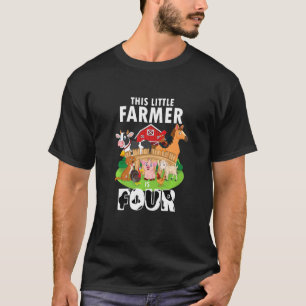 Kinder 4 Jahre alter kleiner Bauer Niedlich 4. Geb T-Shirt