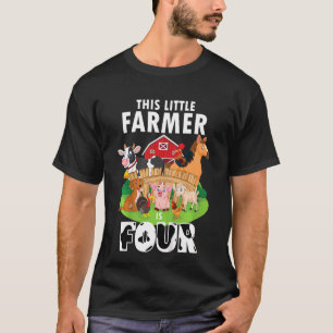 Kinder 4 Jahre alter kleiner Bauer Niedlich 4. Geb T-Shirt