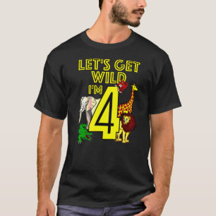 Kinder 4 Jahre alter Zoo Geburtstag Safari Jungle T-Shirt