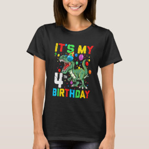 Kinder 4 Jahre Dinosaurier Es ist mein 4. Geburtst T-Shirt