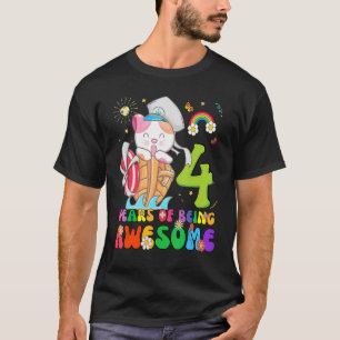 Kinder 4 Jahre Jugendliche 4. Geburtstag Mädchen P T-Shirt