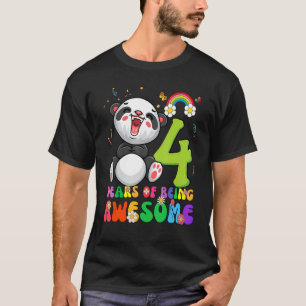 Kinder 4 Jahre Jungen Jungen Mädchen Niedlich Pand T-Shirt