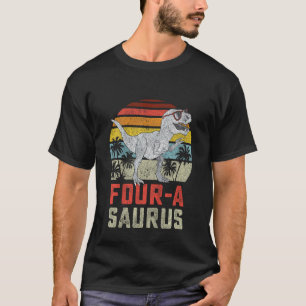 Kinder 4 Jahre Saurus Geburtstag Rex 4 Jahre alter T-Shirt