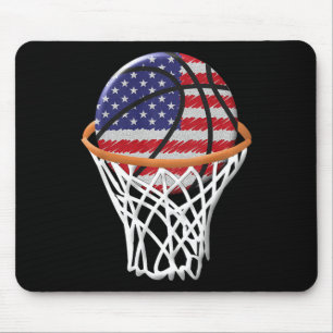 Kinder 4. Juli Basketball USA Flagge Kinder Jugend Mousepad