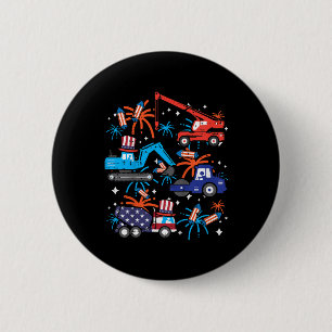 Kinder 4. Juli Bauwagen Fahrzeug Patriot Button