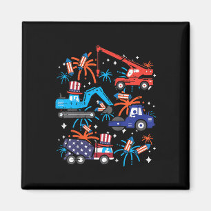 Kinder 4. Juli Bauwagen Fahrzeug Patriot Magnet