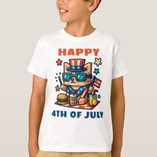 Kinder 4. Juli Minecraft T-Shirt