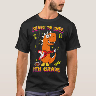 Kinder 4. Klasse hier gehe ich Trex Dino T-Shirt W