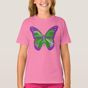 Kinder 4 Lyme-Borreliose Schmetterling-Bewusstsein T-Shirt