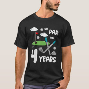 Kinder 4th Birthday Golf Funny Golfer 4 Jahre Alte T-Shirt