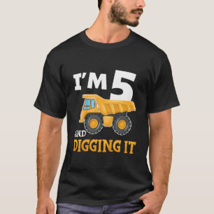 Kinder 5 5 Jahre 5. Geburtstag Baujunge 5 Jahre T-Shirt