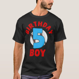 Kinder 5. Geburtstag Baseball Geburtstagsjunge Fün T-Shirt