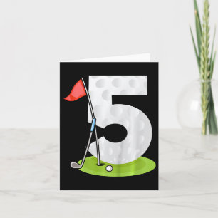 Kinder 5. Geburtstag Golf Lustiger Golfer 5 Jahre  Karte