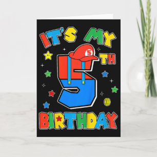 Kinder 5. Geburtstag Junge Super Gamer Gaming Them Karte
