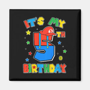 Kinder 5. Geburtstag Junge Super Gamer Gaming Them Magnet