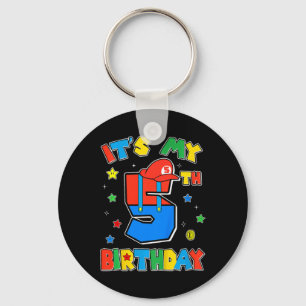 Kinder 5. Geburtstag Junge Super Gamer Gaming Them Schlüsselanhänger