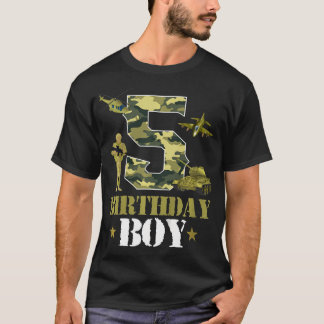 Kinder 5. Geburtstag Militärische Camouflage Junge T-Shirt