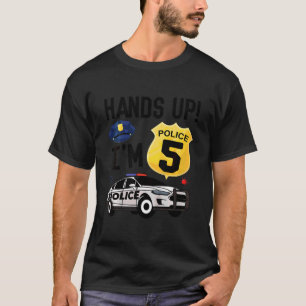 Kinder 5. Geburtstag Polizist Junge 5 Jahre alt Po T-Shirt