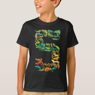 Kinder 5. Geburtstag Reptilien Lizards 5 Jahr T-Shirt