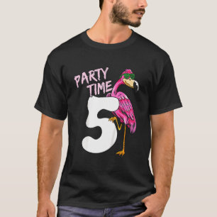 Kinder 5 Geburtstag Rosa Flamingo für Mädchen 5 Ja T-Shirt