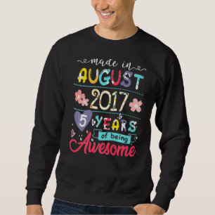 Kinder 5. Geburtstagsfloral für im August Geborene Sweatshirt