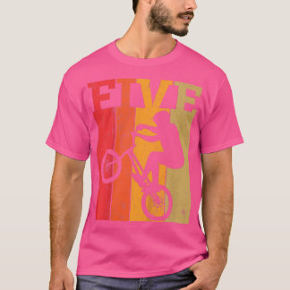 Kinder 5. Geburtstagskinder 5 Jahre alt Fünf BMX F T-Shirt