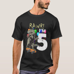 Kinder 5 Jahre alt 5. Geburtstag Junge T Rex Dinos T-Shirt