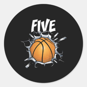 Kinder 5 Jahre alt Basketball Geburtstagsparty The Runder Aufkleber