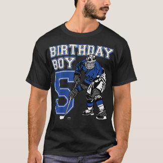 Kinder 5 Jahre alt Eishockey Thema Geburtstagspart T-Shirt