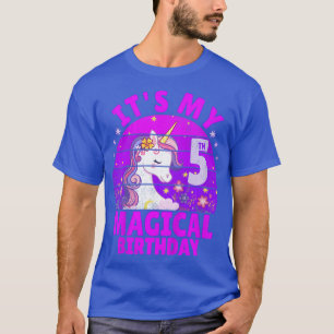 Kinder 5 Jahre alt Geburtstag Mädchen Einhorn Lila T-Shirt