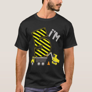 Kinder 5 Jahre alt Junge 5. Geburtstag Bau T-Shirt