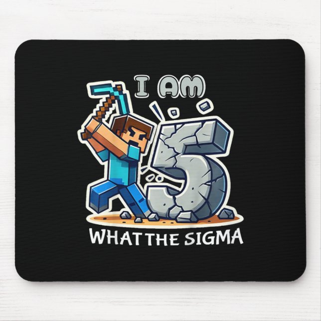 Kinder 5 Jahre alt Sigma Pixel Art Mining Gamer St Mousepad (Vorne)