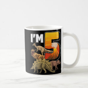 Kinder 5 Jahre alte Dinosaurier Geburtstag 5. Part Kaffeetasse