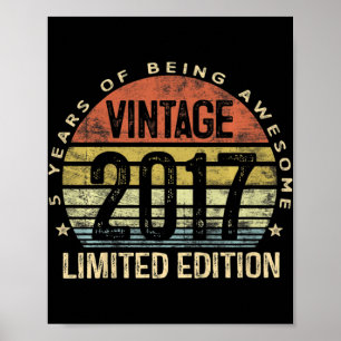 Kinder 5 Jahre Alte Geschenke Vintag 2017 Limited Poster