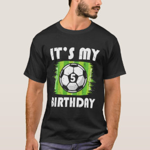 Kinder 5 Jahre alte Kinder Fußballspieler 5. Gebur T-Shirt