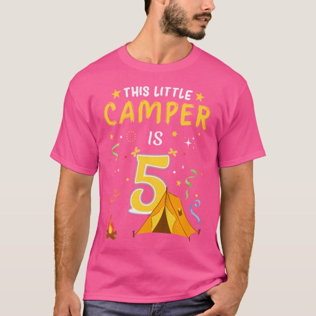 Kinder 5 Jahre Alter Campingplatz Kinder 5. Geburt T-Shirt (Vorderseite)