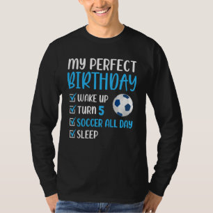 Kinder 5 Jahre alter Fußball Geburtstagsparty 5. J T-Shirt