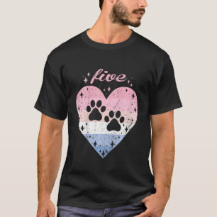 Kinder 5 Jahre alter Niedlicher Hund Paw Geburtsta T-Shirt
