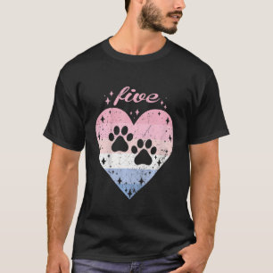 Kinder 5 Jahre alter Niedlicher Hund Paw Geburtsta T-Shirt