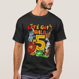 Kinder 5 Jahre alter Zoo Geburtstag Shirt Safari D