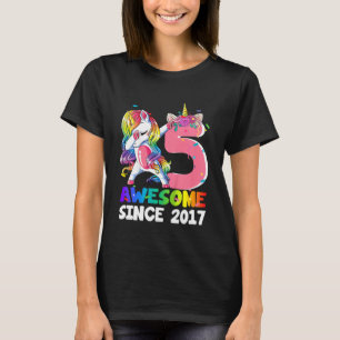 Kinder 5 Jahre Altes Dabbing Einhorn Phantastisch T-Shirt