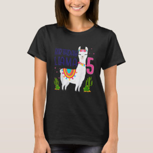 Kinder 5 Jahre Geburtstag Lama Party Familie 5 Jah T-Shirt